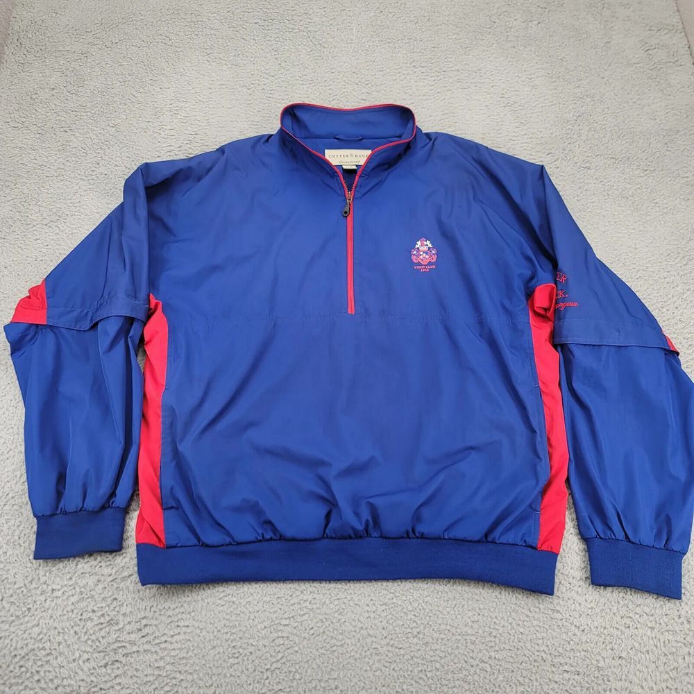 Cutter & Buck Jacket Mens XL Blue Vinoy Club ClimaGuard Golf Pullover Jacket